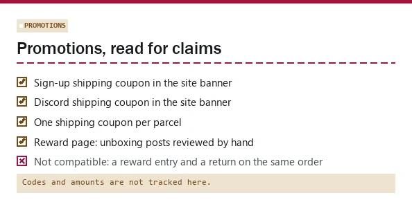 Slip card of LitBuy promotions and the one rule in them that affects claims